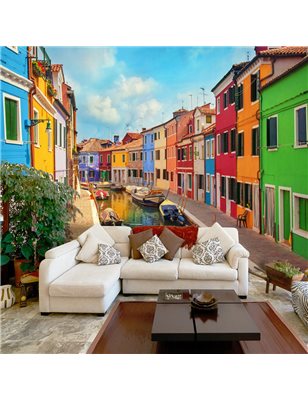 Fotomurale   Colorful Canal in Burano